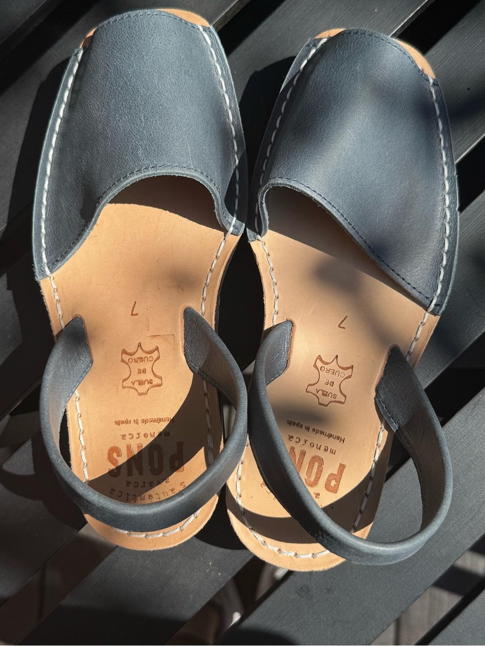 Pons Leather Women's Blue Slingback Sandals - Picture 3 of 8